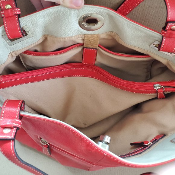 Clarks tote bag purse in coral/orange - Picture 4 of 4